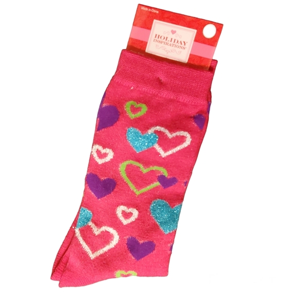 Accessories - I❤️U Sparkle Candy Hearts Crew Socks Valentines Day Bling